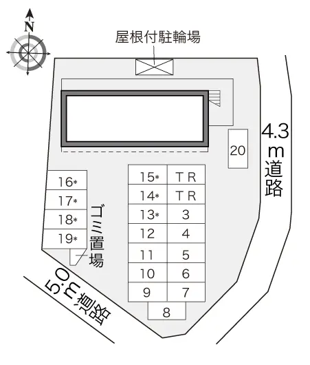 ★手数料０円★藤井寺市道明寺５丁目　月極駐車場（LP）